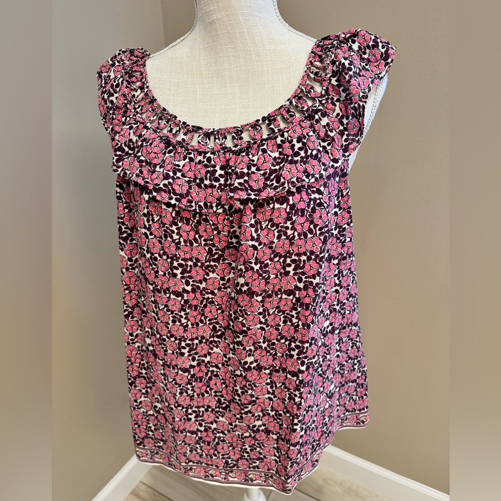 NWT! MAX STUDIO Floral Ruffle Blouse